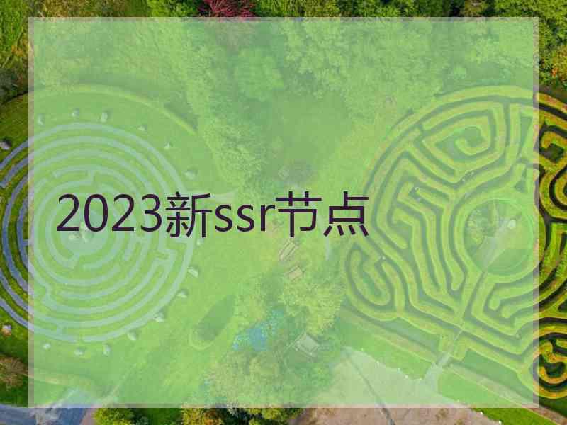 2023新ssr节点