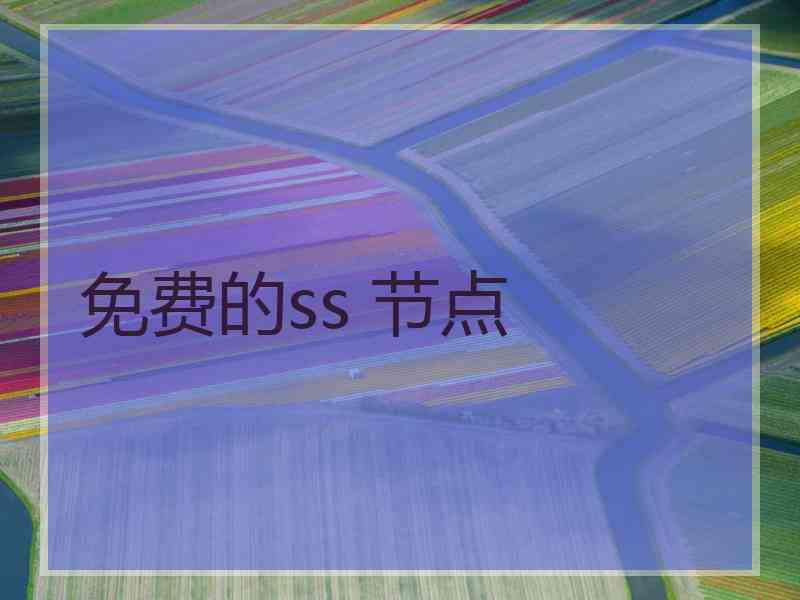 免费的ss 节点