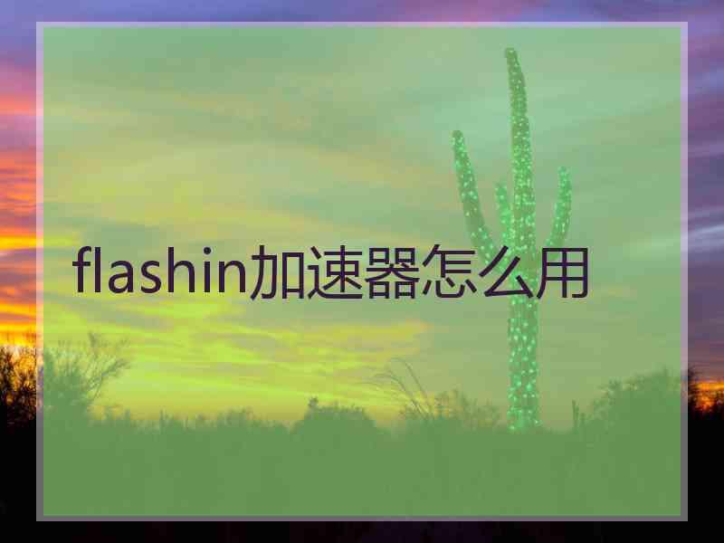 flashin加速器怎么用