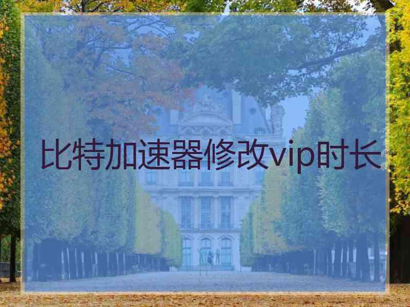 比特加速器修改vip时长